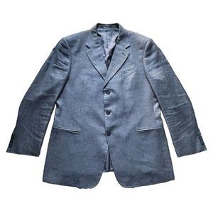 ARMANI Collezioni Sport Coat Suit Jacket Italy Made Geometric Navy 46R Blue Men